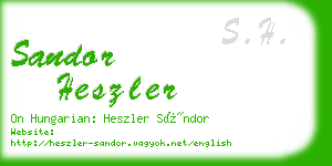 sandor heszler business card
